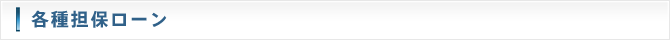 各種担保ローン